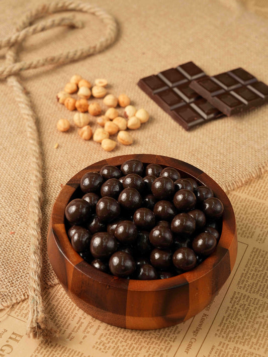 HAZELNUT COATED DARK CHOCOLATE -  200g