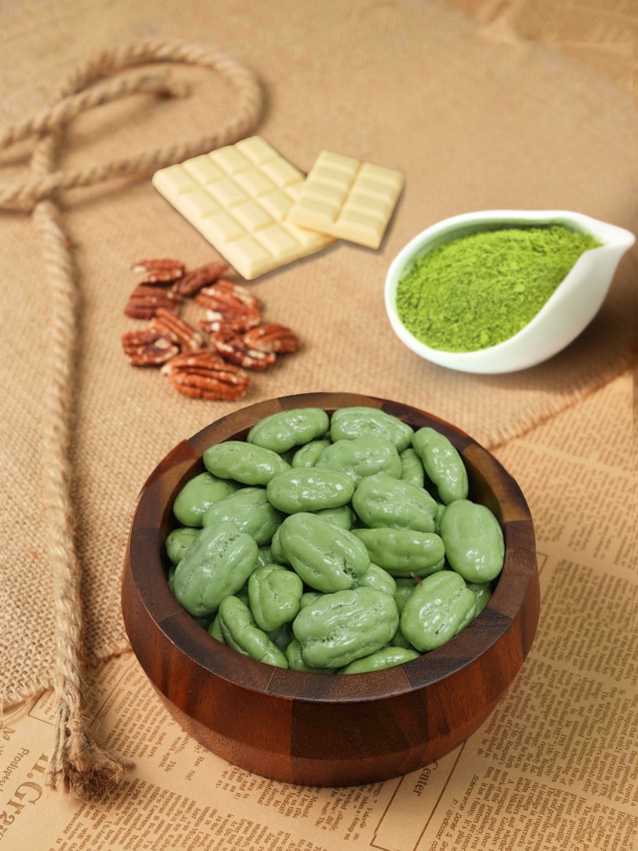PECAN COATED MATCHA CHOCOLATE - 300g